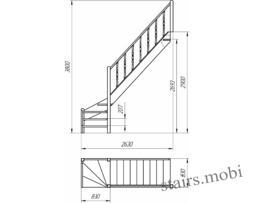 ЛЕС-07 вид2 чертеж stairs.mobi